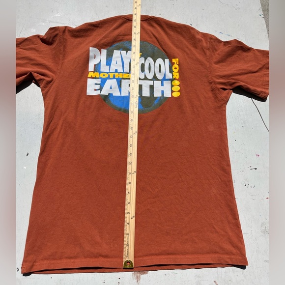 Men's Nike T-Shirt Orange Global Warming M Swish Logo Street City Nature Outdoor - Picture 11 of 12